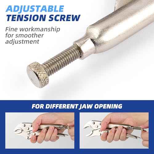 7-Inch Locking Pliers, Curved Jaw Locking Pliers with Wire Cutter, Fit for Clamping Twisting Welding