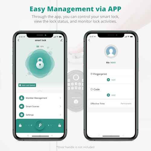 DS10 Pro Keyless Entry Door Lock with APP Control - Fingerprint Electronic Keypad Door Lock, Smart Locks for Front Door, Auto-Lock & One Touch Locking with Bluetooth - Matte Black