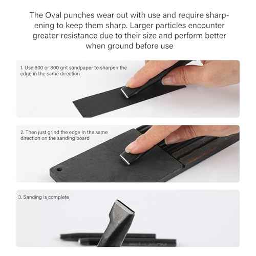 WUTA 5 Pcs Oval Leather Hole Punch,Belt Hole Punch for Leather,Leather Punch Cutter Tool for Belt Watch Band,Leather DIYHole Punch Tool Kit