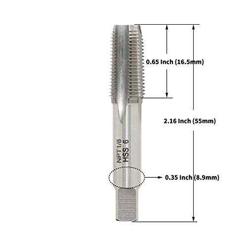 1/8 27 NPT Tapered Pipe Thread Tap High Speed Steel Pipe Thread Tap