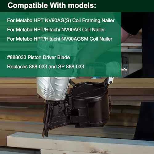 2PC 888-033 Aftermarket Piston Driver For Hitachi NV90AG Coil Nailer, Replacement Piston 888-033 for Metabo NV90AGS Coil Nailer Replaces SP 888033, 888033 Piston Driver