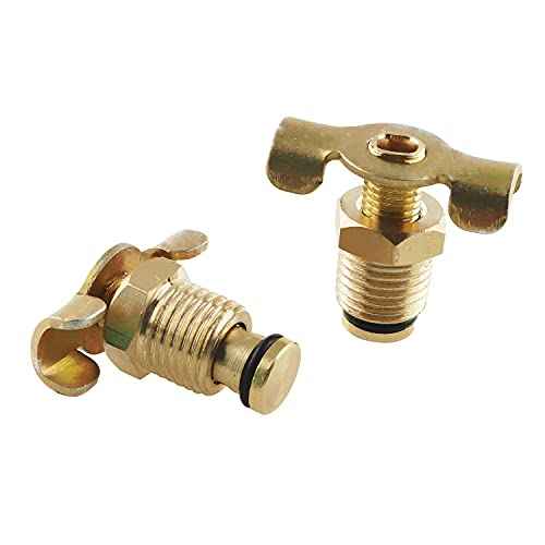 RLECS 1/4 External Drain Cock 2PCS 1/4 Brass Air Hose Fitting Air Compressor Blowdown Valve NPT Male External Drain Cock Drain Switch With Handle