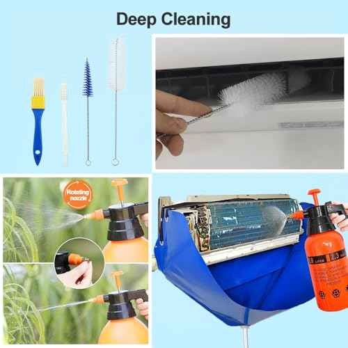 Ac Cleaning Bag with Wall Protection Cloth, 13Pcs Mini Split Cleaning Kit, Ac Cleaning Kit, Air Conditioner Cleaning Kit, Split Ac Unit Cleaning Kit, Mini Split Air Conditioner Cleaning Bag