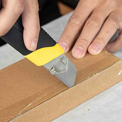 25mm Heavy Duty Utility Knife, Box Cutter SK-5 Retract Blades, Snap Off Cutters with Rubber Grip for Cardboard, Boxes, DIY Crafts