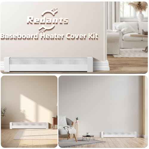 Upgraded 4 FT Baseboard Heater Covers with Left and Right Endcaps, Galvanized Steel Easy Slip-On Baseboard Cover for Replacing Old and Rusty Looking Electric and Hydronic Base board Heater Cover