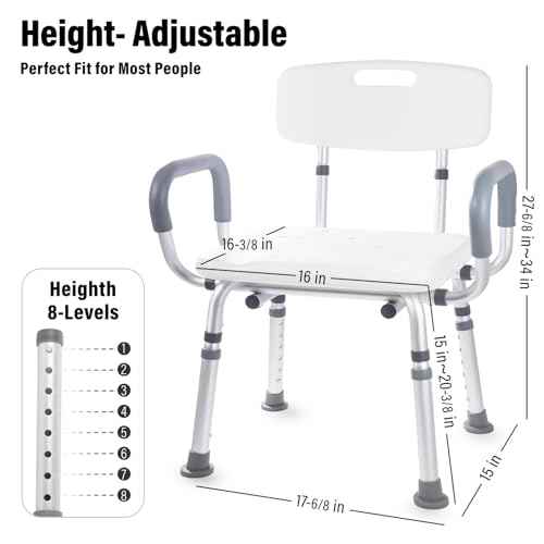 Swivel Shower Chair for Seniors, 400 lbs Heavy Duty, Blue, Aluminum, Bath & Shower Safety Seating
