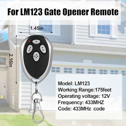 Kingdder 6 Pcs 4 Channels Gate Opener Remote Compatible with Aleko LM123 433.92mhz Garage Door Remote Control Transmitter with Keychain for a Variety of Doors, Easy Programming
