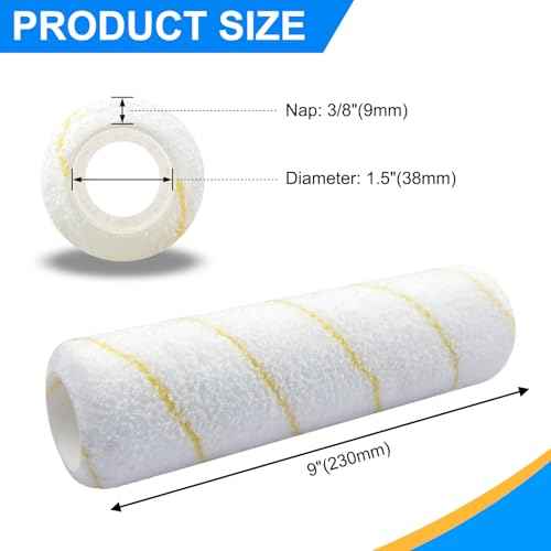 King Origin 9 Inch Microfiber Paint Roller Covers 1/2" Nap - Professional Wall & Ceiling Paint Supplies, 5-Pack Paint Roller Naps for Roller Frame, No Drip Painting Tools for Home