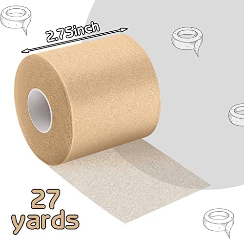 24 Pieces Foam Underwrap Tape Sports Prewrap Athletic Tape Foam Pre Wrap for Ankles Wrists Hands and Knees(Beige)