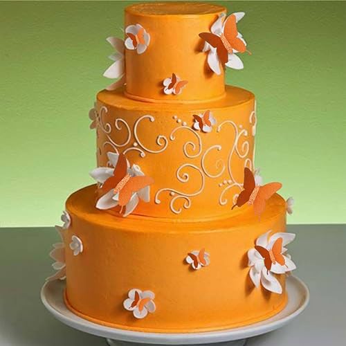 Glitter 3D Butterfly Wall Stickers - Orange