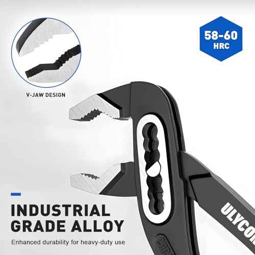 7 inch Channel Locks Plier, 6 Positions Adjustable Water Pump Pliers Smooth V-Jaw Groove Joint Pliers, TPR Comfort Grip Handle, Perfect for Plumbing, Automotive & Home Repair/Maintenance