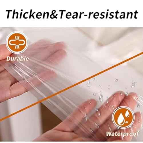 Plastic Drop Cloth,12 x 9 Ft Plastic Sheeting for Painting,Thick Dust-Proof Tear-Resistant Painters Plastic Dust Tarp for Furniture Car(2 Pack)