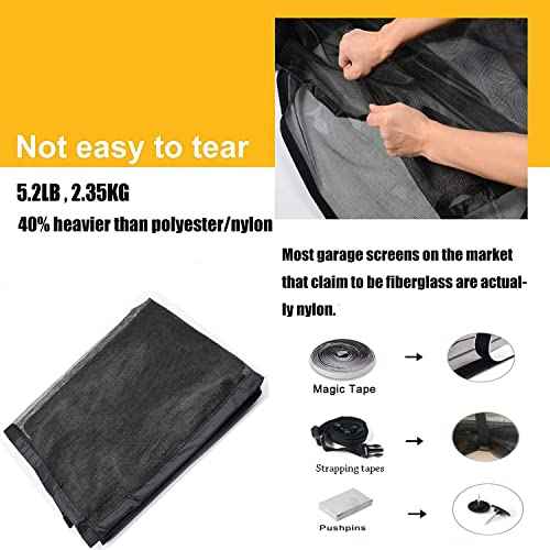 LIAMST Garage Door Screen for 8x8FT, 1 Car Garage Doors- Reinforced Fiberglass Door Screen,Stronger High Energy Magnets £¬ Magnetic Screen Door