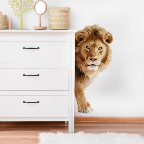 Pop-Out Lion Wall Decals Removable African Animal Vinyl Stickers for Nursery Kids Bedroom and Playroom Decor Peel and Stick Wall Art