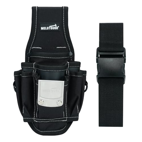 MELOTOUGH Pocket Tool Belt Pouch-Small Tool Pouch with Quick Release Belt Clip,Clip on Larger Pockets & Loop, Clip on-Tool Holder Accessory