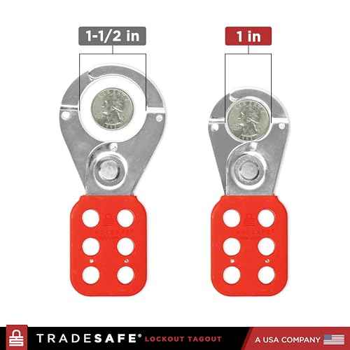 TRADESAFE Lock Out Tag Out Hasp - 6 Pack Stainless Steel Lockout Hasp, Nylon Handle, Tamper-Proof and Impact-Resistant Loto Hasp, 1 inch Jaw Diameter