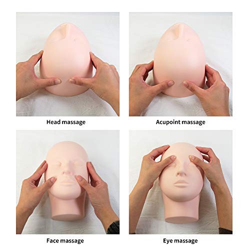 LASHVIEW Lash Mannequin Head, Practice Training Head for Make Up and Lash Extention,Cosmetology Face Head,Soft-Touch Rubber,Easy to Clean by Skincare Essential Oil.
