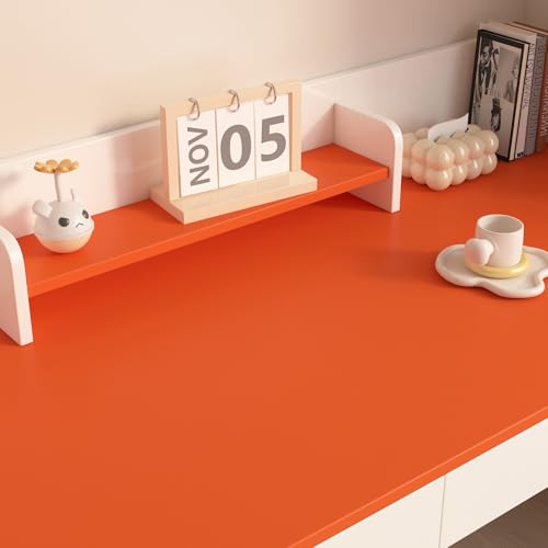 FunStick Burnt Orange Peel and Stick Wallpaper Orange Contact Paper for Cabinets Drawers Desk Removable Wallpaper Peel and Stick Vinyl Wall Paper for Bedroom Girls Kids Room Bathroom Walls 15.8"x78.8"