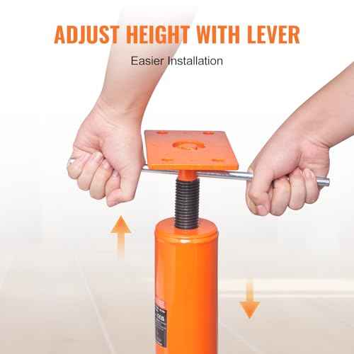 VEVOR House Floor Jacks, 2 Pack, 12"-16" Height Range, 9700 lbs Max Load Capacity Per Unit, Adjustable Support Beam Basement Jack Post Pole for Leveling, Steel Telescoping Jack for Temporary Support