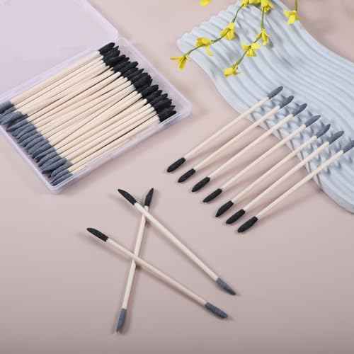 50 Pcs Sanding Sticks, Double End Fine Detailing Sanding Stick with Storage Box for Plastic Models Wood Hobby Woodworking, 120/280 Grit