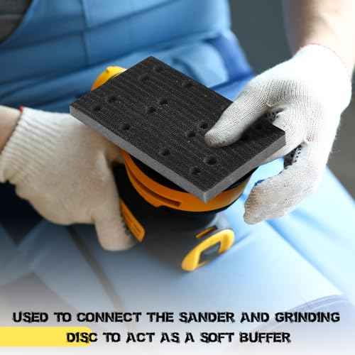 2 Pcs Soft Black Foam Sanding Pads Interface Sander Backing Pad Compatible with Festool RS400 LS130 Sander, 80 x 133 x 12 mm