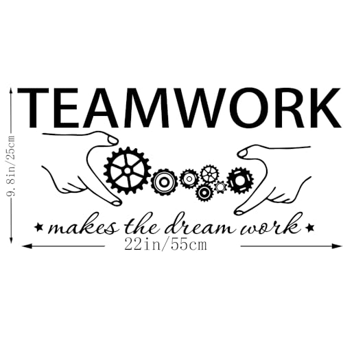 Teamwork Makes The Dream Work Motivational Quote Office School Classroom Cubicle and Bedroom Inspirational Wall Art Decal Stickers Decor
