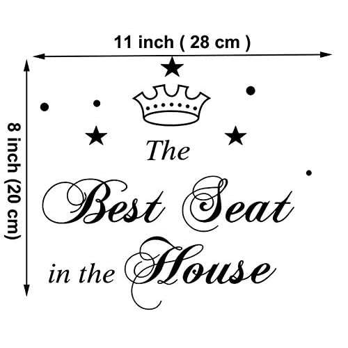Maydahui 2 PCS Toilet Stickers The Best Seat in The House Wall Decal 11 Inch Funny Art Vinyl Quote Mural Sign Black for Bathroom Home Chair Closestool Sofa