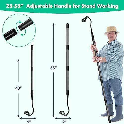 Garden Hoe for Weeding,Heavy Duty Weeding Hoe for Fast Weeds Grass Removal,Loosening Soil Digging Planting Ridging,55 Inch Long Handle,Hardened Hollow Eye Hoe Garden Tools for Garden Flower Beds