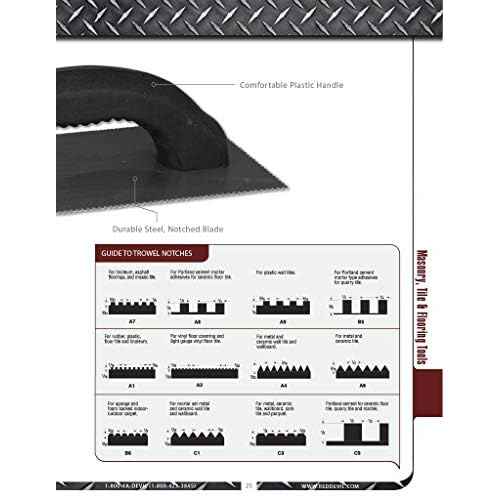 Red Devil 2093 3/16 inch x 1/4 inch x 1/2 inch V Notch Trowel