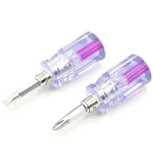 Stubby Screwdriver Short Screwdriver With Phillips Head and Flat Head, Small Magnetic Screwdrivers for DIY Repairing,2 Piece Set