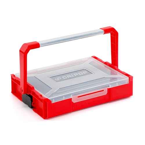 Stackable Tool Box, Portable Tool Storage Case with Pre-Cut Foam and Handle, Electrical Tool Organizer for Workshop, Garage, Household