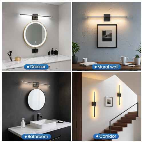 Battery Operated Wall Sconces Set of 2, Rechargeable Wall Lights Wireless Sconces with Touch and Remote, 2500K-6500K Dimmable Wall Lights for Bedroom, Night Light, 350¡ÆRotation,28 Inch (2 Pack)