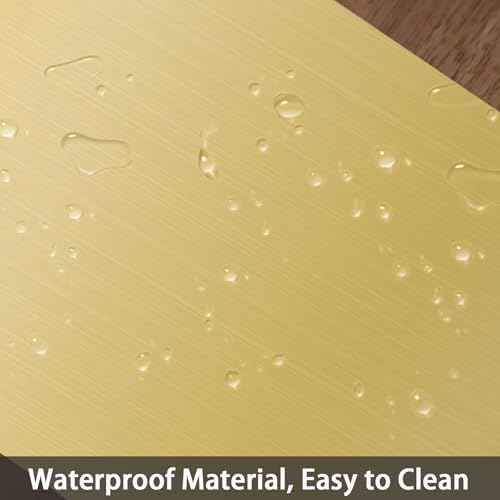 Peel and Stick Wallpaper Border Mirror Edging Tape Sticker for Bathroom Kitchen Table Decoration (Brushed Gold, 32.8ft x 3.9in)