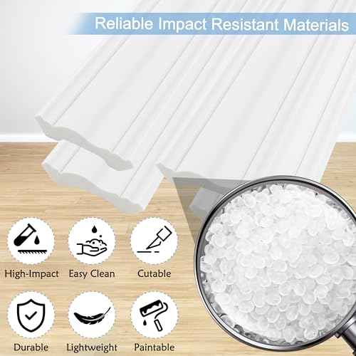 Sunnyglade 12-Pack Ceiling Crown Molding Trim, Total 43.7 Ft High Impact Finish Polystyrene Ceiling Moulding for Home Decor -Easy Installation with Glue (12)