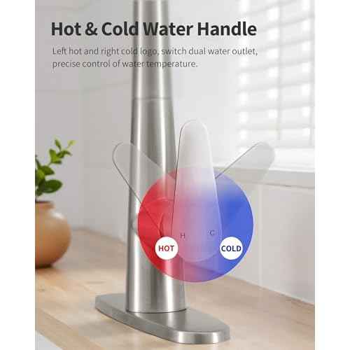 PUSU 18 inch High Brushed Nickel Kitchen Faucet with Pull Down Sprayer, Single Handle Nickel Kitchen Sink Faucet for RV Sink, Laundry, Bar Camper with Water Lines, Stainless Steel