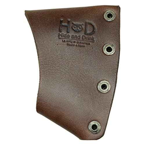 Hide & Drink, Hatchet Blade Cover, Protective Axe Head Sheath, Lumberjack Accessory, Camping and Outdoor Essentials, Full Grain Leather, Handmade