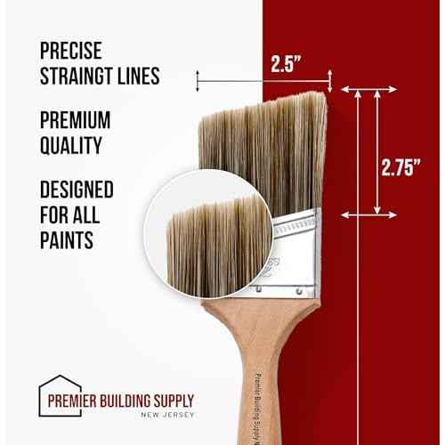Professional 2 1/2 Inch Angle Sash Short Handle Paint Brush - Fine Line Brush for Precise Edging and Cutting in - Ideal for Home Improvement, Interior & Exterior Painting, Woodwork, and Detail Work