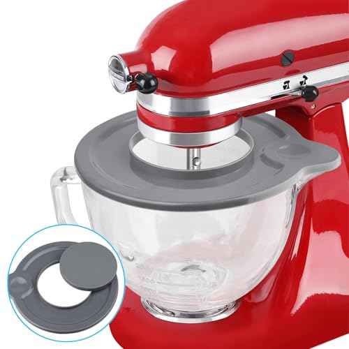 Glass Mixing Bowl Accessory 5 Quart - Compatible with KitchenAid 4.5 and 5 Quart Tilt-Head Stand Mixers (With Lid & Lock Ring)