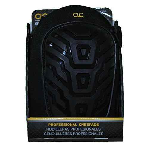 CLC Custom Leathercraft 345 Professional Kneepads, Supportive Gel Cushion, Breathable Neoprene Straps, Over Sized Caps for More Coverage, Ideal for Gardening, Flooring, Cleaning and Construction , Black