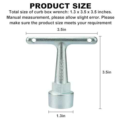 Water Meter Wrench for Pentagon Socket, Curb Stop Wrench, Water Valve Shut Off Tool for Penta Socket, Pentagon Curb Box Key