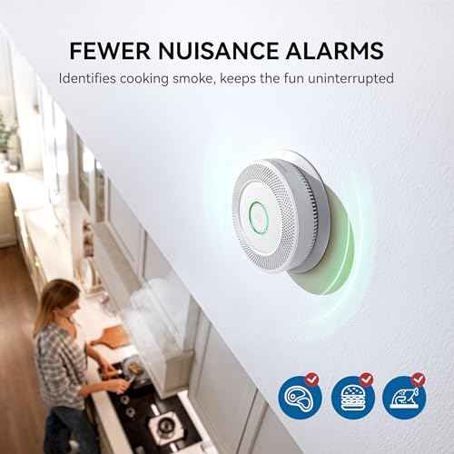 SITERWELL Hardwired Interconnected Smoke and Carbon Monoxide Detector, 10 Year Product Life Alarm Smoke Carbon Monoxide Detector with 2 AA Batteries Back Up, Smoke and CO Detector Voice Alert,1 Pack