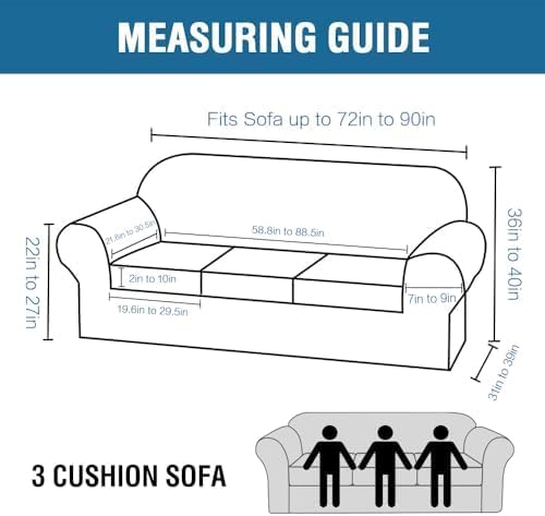 H.VERSAILTEX Modern Velvet Plush 4 Piece High Stretch Sofa Slipcover Sofa Cover Furniture Protector Form Fit Thick Velvet Sofa Cover for 3 Cushion Couch Width Up to 90 Inch (Sofa, Bronze Brown)