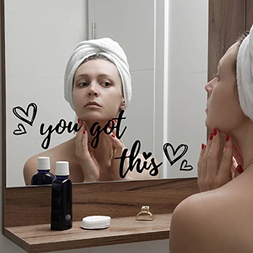PLIGREAT You Got This Quotes Wall Stickers, Peel and Stick Wall Decals, Removable Vinyl Art Letters Walls Sticker for Bedroom Living Room Home Office Decorations Indoor Window Art Decor