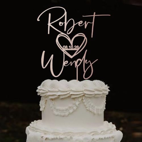 Wedding Cake Toppers, Wedding Cake Toppers Bride and Groom, Custom Cake Topper, Customize Your Own Anniversary Mr and Mrs Cake Topper,Rustic cake topper,Date wedding Cake topper. Wooden Cake topper