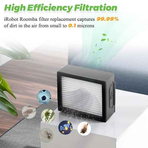 9-Pack HEPA Filter Replacement for iRobot Roomba E I J Series Combo E5 E6 E7 i3 i3+ i4 i4+ i5 i5+ i6 i6+ i7 i7+/plus i8 i8+ J5 J6 J8 Robot Vacuum Cleaner-9 x High-Efficiency Filters 4639161, 1 x Brush