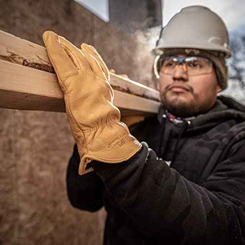 Wells Lamont Men's Winter Work Gloves, | Puncture, Abrasion Resistant | 100-gram Thinsulate, Cowhide Leather, Fleece-Lined Leather | Extra Large (1108XL), Saddletan