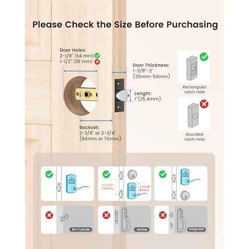 Hidalife Keypad Door Lock with Handle, Keyless Entry for Front Door, Manual Passage Mode, Matte Black