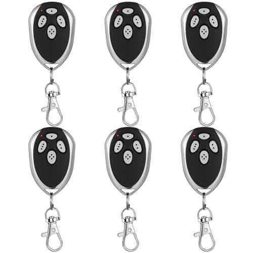 Kingdder 6 Pcs 4 Channels Gate Opener Remote Compatible with Aleko LM123 433.92mhz Garage Door Remote Control Transmitter with Keychain for a Variety of Doors, Easy Programming