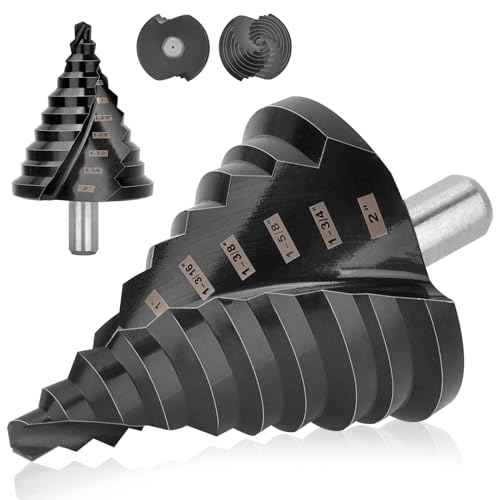 Large Step Drill Bit for Steel, 2" 10Holes, M42 Cobalt Drill Bits, Extra Heavy Duty for Stainless Steel, Metal, Aluminum, Copper, 10-Steps.Co2Pro