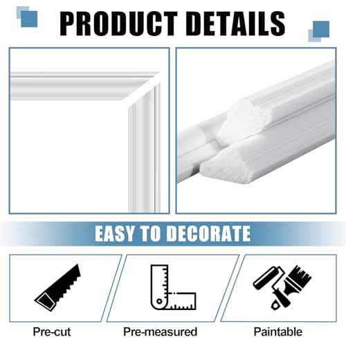 Pangda Peel and Stick Wall Molding Kit, 3D Premade Accent Molding Wainscoting Panel for Interior Wall Moulding Decor, Ready to Assemble Wainscoting Accent Panel(3 Set,24x96 in+48x96 in+ 24x96 in)